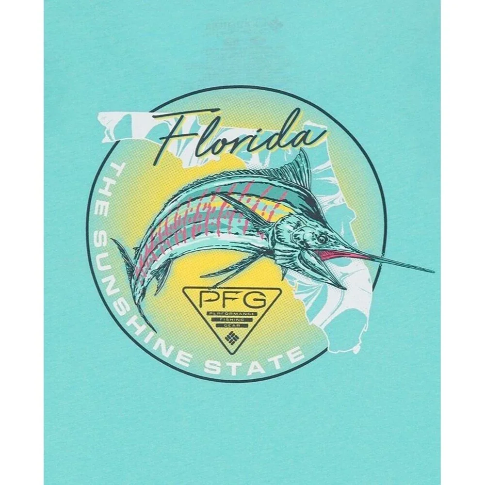 Columbia Men's Florida Graphic Crewneck  Cotton Long sleeve t-shirt Green Small